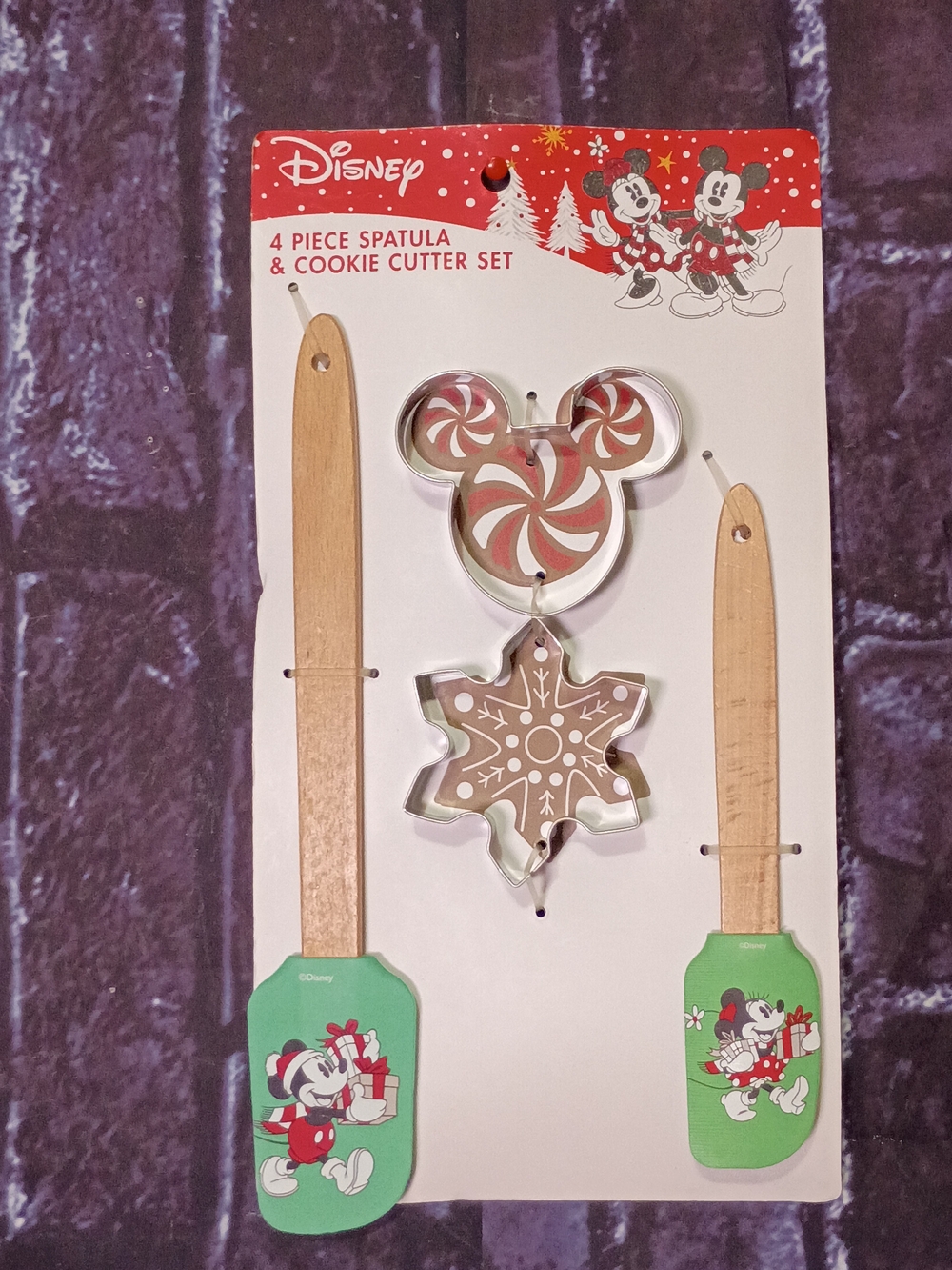 Disney Green Mickey Holiday Spatula & Cookie Cutter Set